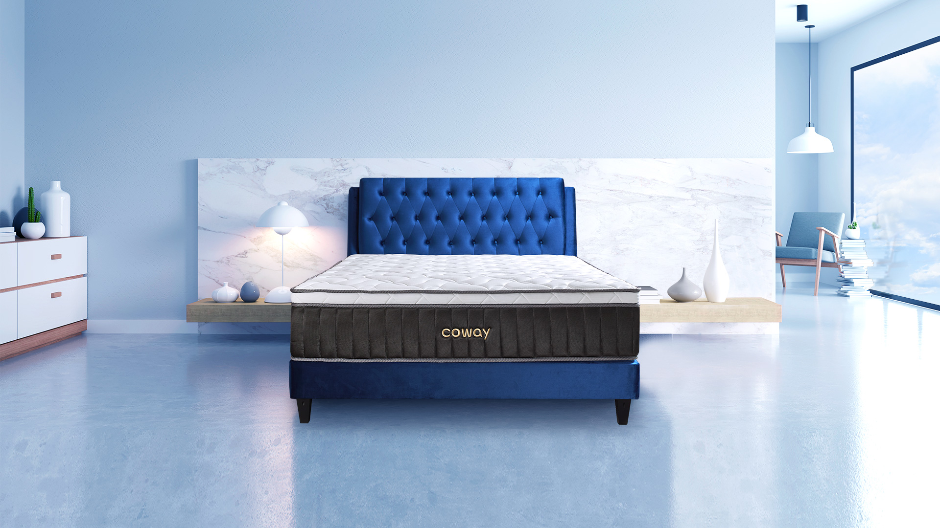 coway-malaysia-prime2-series-premium-mattress-with-dark-blue-frame (1)